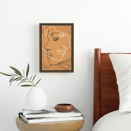 Society6 Abstract Face 15 by Thingdesign-Framed Canvas (Walnut - 8 x 12)