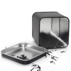 Square Black Metal Tins Empty Cube Steel Box Storage Container