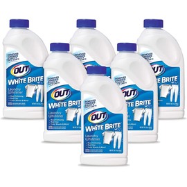 OUT White Brite Laundry Whitener Powder, Stain Remover Detergent Booster for Clothes, Removes Red Clay and Rust Stains on White Clothing and Uniforms, 1 Pound 12 Ounce, Pack of 6