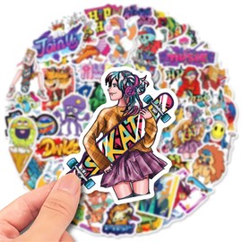 Street Graffiti Hip Hop Music Stickers 50Pcs - Waterproof Laptop Stickers for Laptop Water Bottle Bicycle Skateboard Waterproof Luggage Car Sticker Pack Decal
