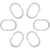 White Plastic Shower Curtain Rings Hooks for Bathroom Shower Window