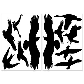 Wandkings Vogelschutz und Fensterschutz, 12 Aufkleber zum Schutz vor Vogelschlag, schwarz