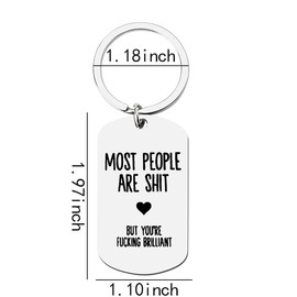 Inspirational Best Friend Keychain for Women Men Funny Encouragement Gifts for Friends Christmas Birthday Gifts for Coworker Colleague Inspiring Friendship Key Chain Gift You’re Brilliant Keyring
