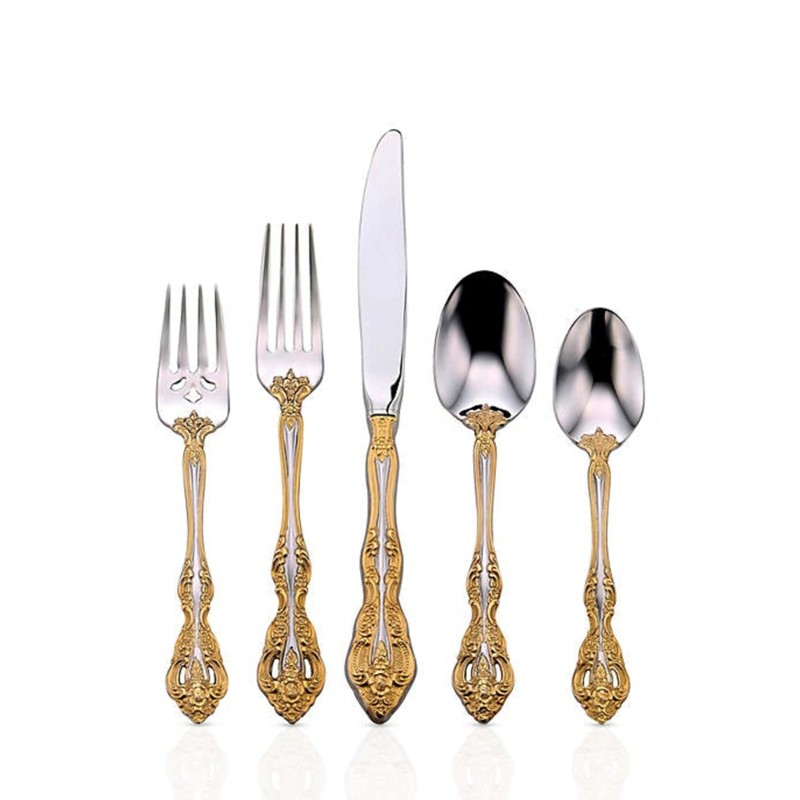 Oneida F100005A Golden Michelangelo 5 Piece Fine Flatware Set, Service