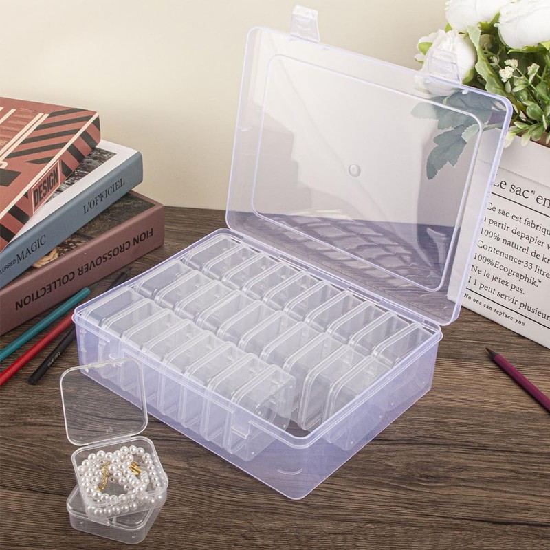 SAMCOS Bead Case, Set of 30, Bead Storage Box, Trinket