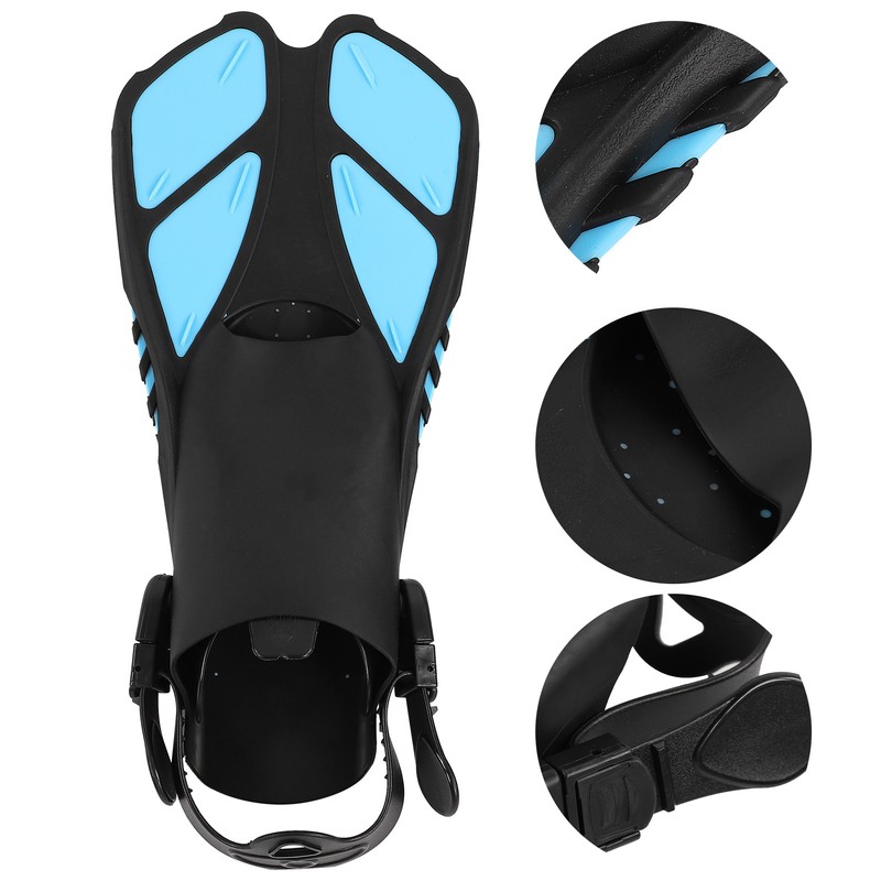 1 Pair Adjustable Diving Fins Soft TPR Open Heel Long