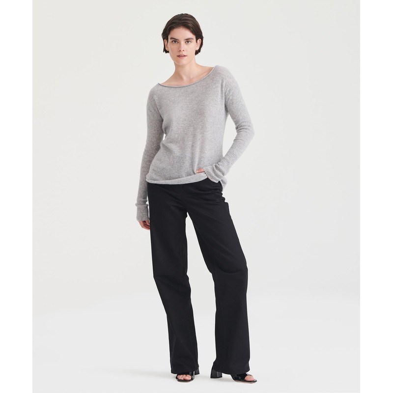 NAADAM Cashmere Boatneck Sweater, Cement, 1X