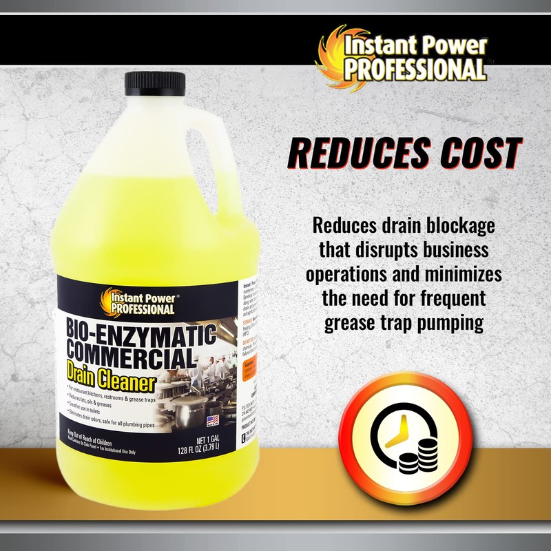 Instant Power Professional Enzyme Drain Cleaner, Drainage Clog Remover, 128