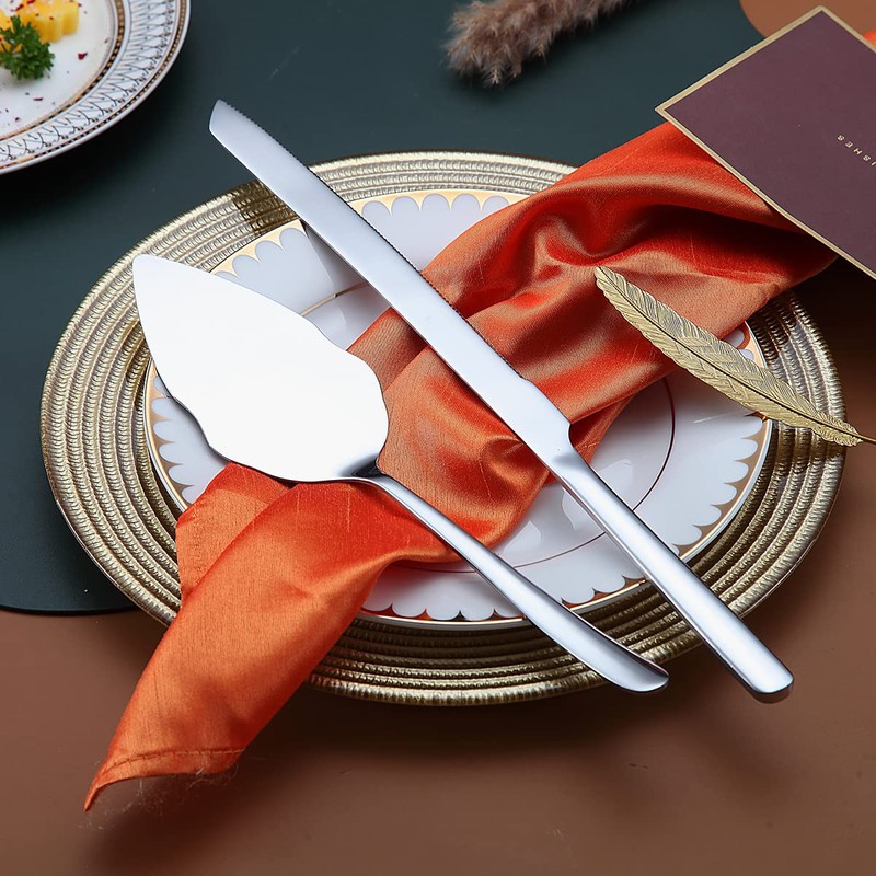 Wedding Cake Knife and Server Set, Stainless Steel Cake Cutting