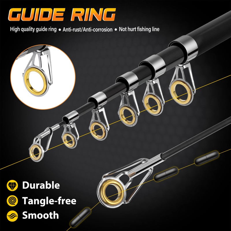 PLUSINNO Fishing Pole, Fishing Rod and Reel Combo,Telescopic Fishing Rod