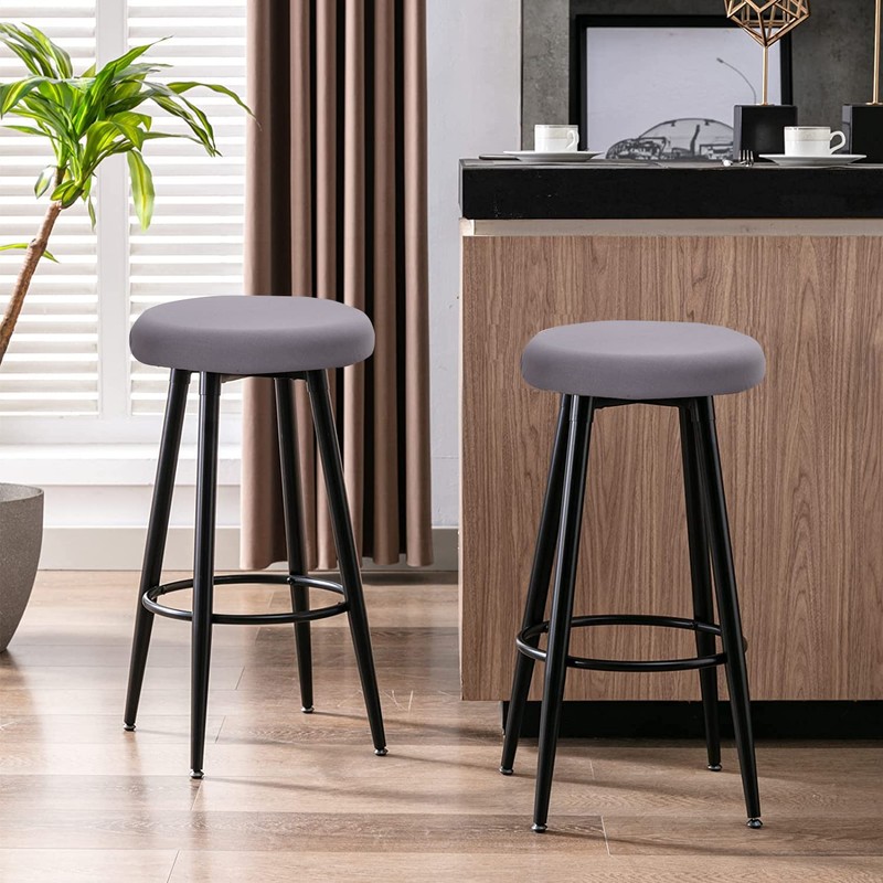 Deisy Dee 4PCS Round Bar Stool Seat Covers Stretch Round