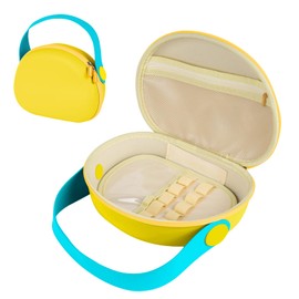 Adorila Tragbare Make-up-Tasche für Damen, große Kapazität, Reise-Kosmetiktasche, Organizer, wasserdichte Aufbewahrung, Hautpflege, Kulturbeutel mit Griff, Gelb, gelb