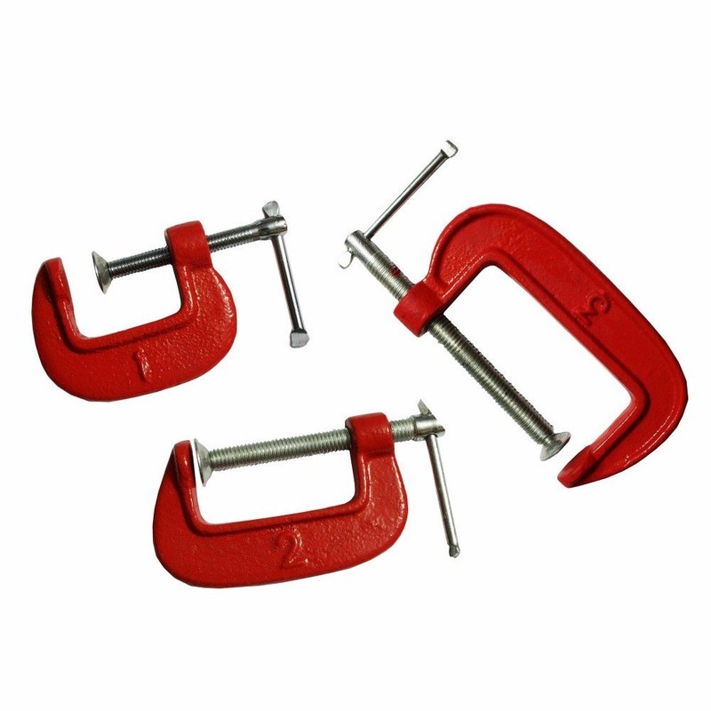 Wideskall® 6 Pieces Heavy Duty Malleable C Clamp Set