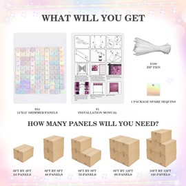 Maytopia Iridescent Silver Shimmer Wall Backdrop Sequin Wall Panels Photo Booth Props Wall Decoration Party Backdrop Decoration for Birthday Bridal Shower Wedding Anniversary Party