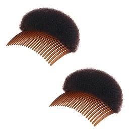 ericotry 2Pcs Charming Hair Comb Bump It Up Volume Inserts Bo Beehive Hair Base Insert Cushion Pad Hair Stick Bun Maker Hair Accessories for Women Lady Girl (Brown)