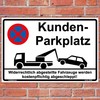 Sign "Kundenparkplatz 300 x 200 MM with Sturdy Aluminium Composite