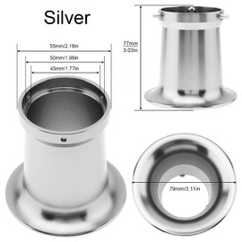 Windance 2PCS 50mm 1.97inch Carburetor Air Filter Trumpet Velocity Stack Funnel Competiable for PE VM 21mm 24mm 26mm 28mm 30mm, CNC Aluminum Carb Intake Wind Horn Cup (Silver)