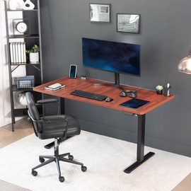 VIVO Universal 60 x 30 inch Table Top for Standard and Sit to Stand Height Adjustable Home and Office Desk Frames, Dark Walnut Desktop, DESK-TOP60-30D