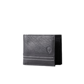 Keswick Real Leather Men's Notes and Card Wallet RFID Protected (Black)