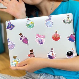 50 Pcs Magic Bottle Stickers for Kids Teens Adults Boys Girls,Stickers Pack for Laptop,Skateboard,Luggage,Car,Bike,Cup,Computer,Water Bottle Decor,Magic Bottle Vinyl Waterproof Sticker Decals