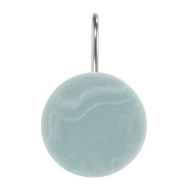 Nicole Miller - Shower Curtain Hooks, Resin Bathroom Accessories, Dorm Room Essentials, Set of 12 (Kendall Collection, Clay)