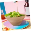ABOOFAN Large Wooden Salad Bowl Design for Easy Mixing Pouring