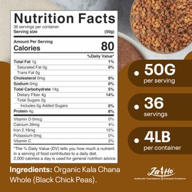 Jai Ho Certified Organic Kala Chana Whole 4 lb | Black Chick Peas | USDA Organic | Non-GMO | Chemical-Free | Premium Quality Kosher | 4 Lb (Kala Chana (Black Chick Peas))