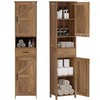 Homhedy 67" H Tall Bathroom Storage Cabinet with Barn Doors