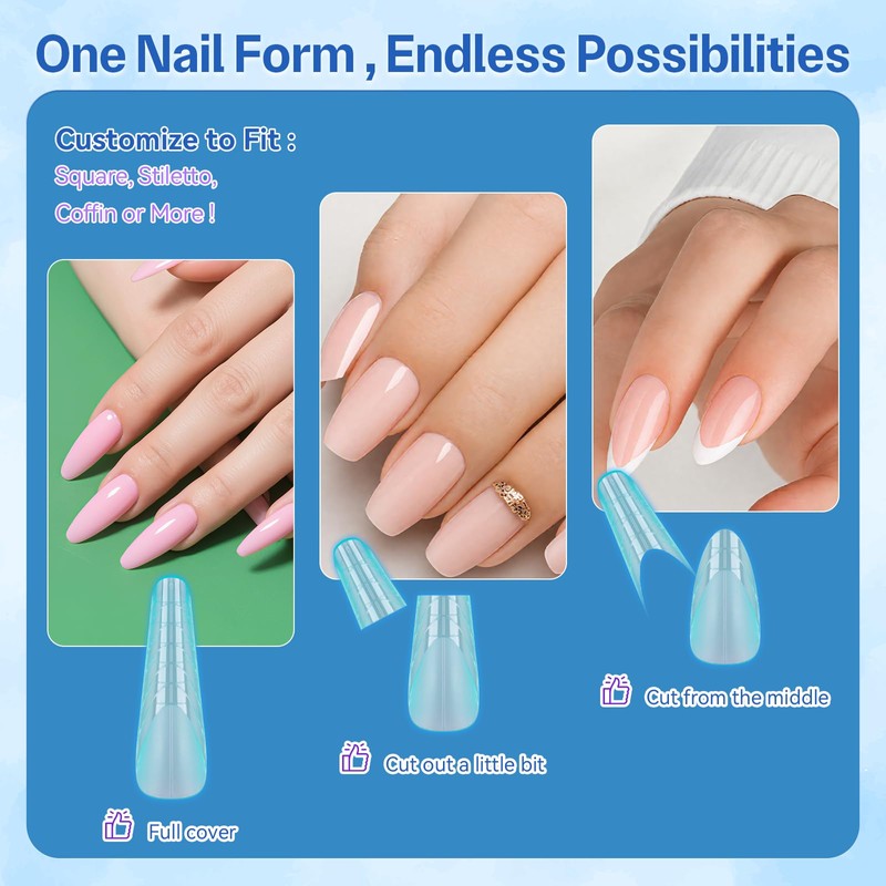 AMiLHiTon 288 formas de uñas dobles para gel constructor y