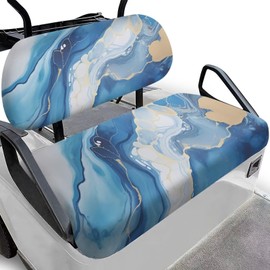 Rarucativ Marble Golf Cart Seat Covers Blue Lightweight Golf Cart Seat Blanket Easy Install and Clean Golf Seat Cover Fit for Club Car Precedent Ordinary Front Seat Cushion
