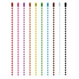 200 PCS Ball Chain Keychain, Metal Ball Chain Necklace,Dog Tag Chain Ball Chain Necklace Bulk Ball Chain Connectors (Colorful)