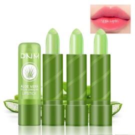 BINGBRUSH Color Changing Lipstick Queen,Long Lasting Lip Care Nutritious Lip Balm Moisturizer Magic PH Temperature Change Lip Gloss Makeup Set for Women (Aloe Vera, 3 Count (Pack of 1))