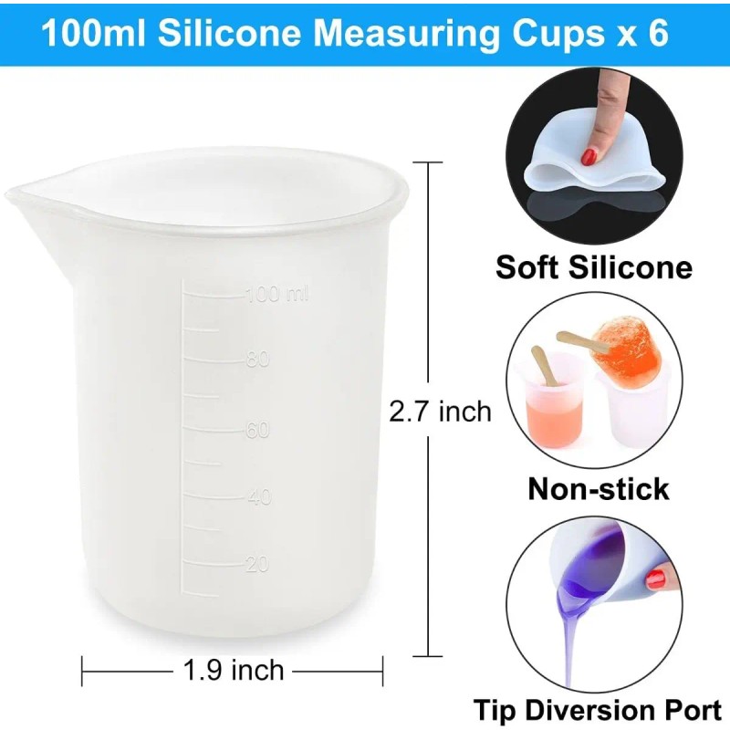 Vasos Medidores De Silicona Para Resina Epoxi, 36piezas