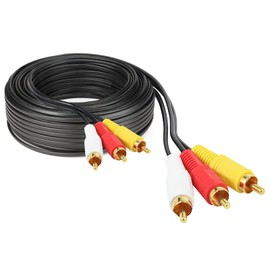 DR. WATCH Premium 3 RCA/Phono Male Plug to 3 RCA/Phono Male Plug Cable RCA Audio Video AV TV Cable Lead - Connection for Enhanced Audio and Video Experience (10 M [32.81 ft])