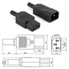 2-Pair AC250V 10A IEC C14 Male C13 Female, 3 Pins