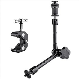 Fomito 11 inch Inch Articulating Magic Arm + Super Clamp for Camera, LCD Monitor, LED Video Light