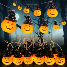 MXLATUU Luces de Cadena de Calabaza de Halloween, Guirnalda de Luces para Exterior 9,8Pies Largo, 8 Modos de Luces Halloween Decoracion,Adecuado Cortinas,Dormitorio,Fiesta,Día Los Muertos