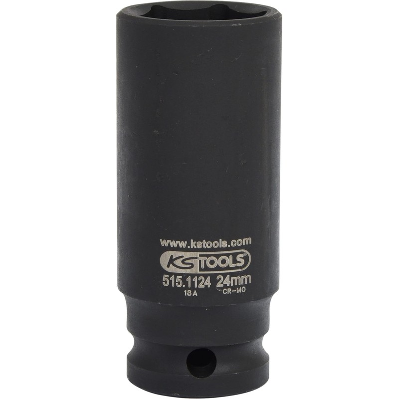 KS Tools 515.1124 1/2" Hexagon impact socket, deep, 24mm