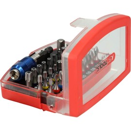 KS Tools 918.3070 Torsionpower Colour Coded Screwdriver Bits, 1/4, Red/Black, Set of 28 Pieces