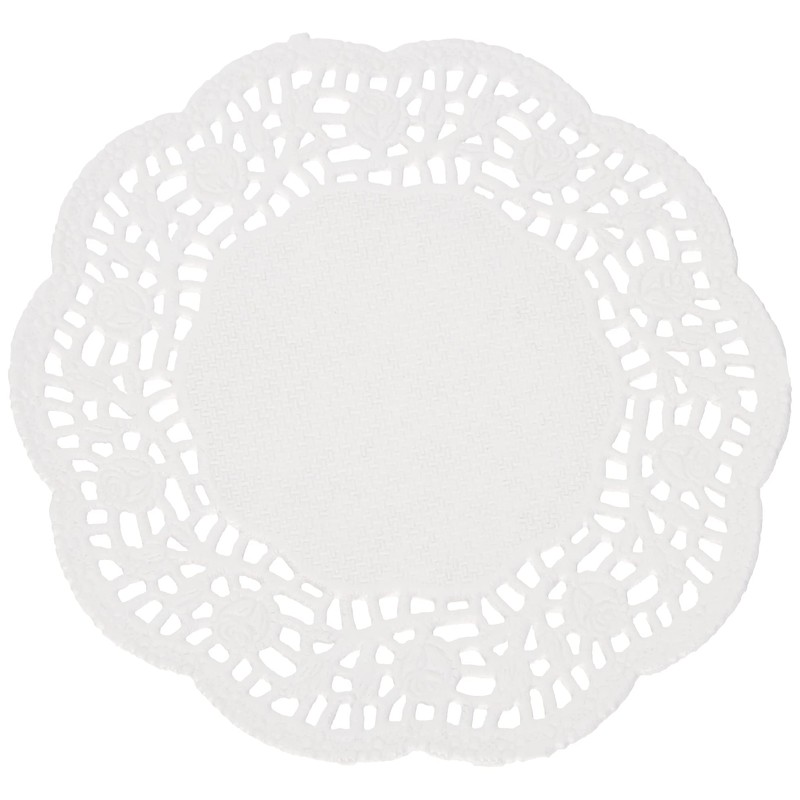 Rayher 59225102 Lace Paper Set: Round, Self-Service Bag, 60 Pieces,