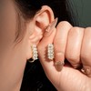 EONFUN Marquise Moissanite U-Shaped Hoop Earrings for Women (Gold)