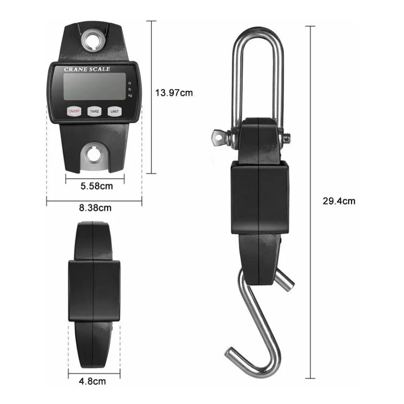 Fnbrli Báscula Industrial Lcd Digital Portátil Para Colgar 500 Kg