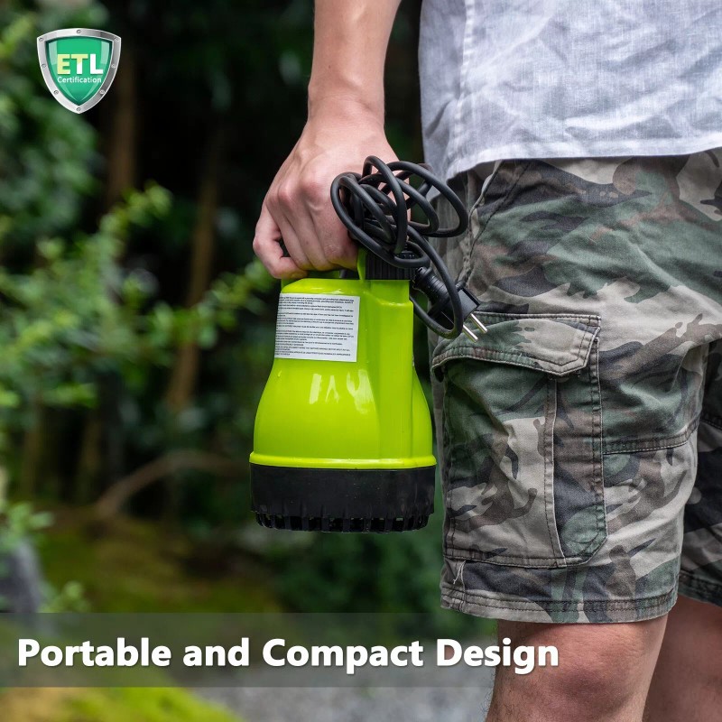 FLUENTPOWER 1/4HP Utility Pump 1900GPH Submersible Sump Pump With Manual