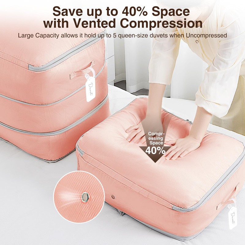 Homsorout 4 Pack Compression Storage Bags - 110L Large Capacity