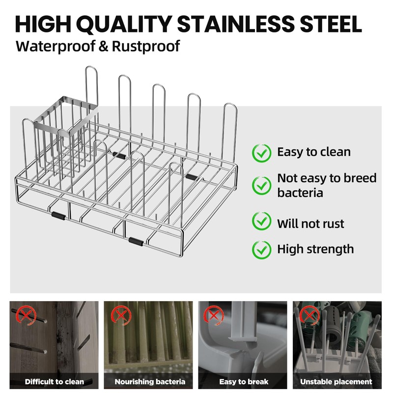 chilinii Baby Bottle Drying Rack Organizer Stainless Steel Large Countertop