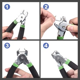 The Lord of the Tools Hog Ring Pliers Hand Tool Stainless Steel Black with 300pcs Galvanized Sharp Tip Hog Rings fit for Auto & Furniture Uphoslstery Fences Pet Cages Car Cushions