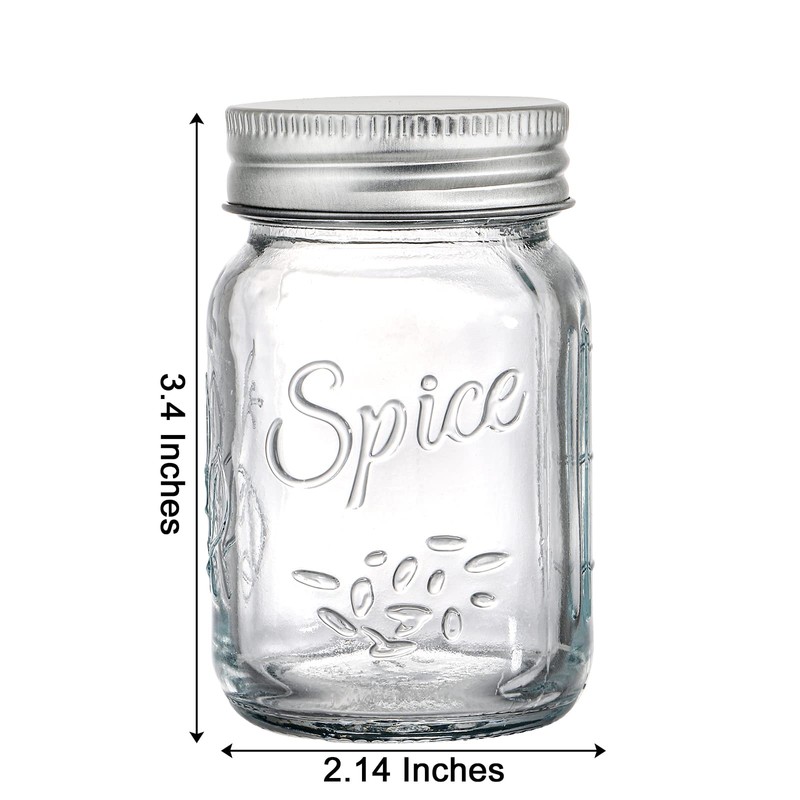 Coloch 30 Pack 4 Oz Glass Mason Spice Jar with