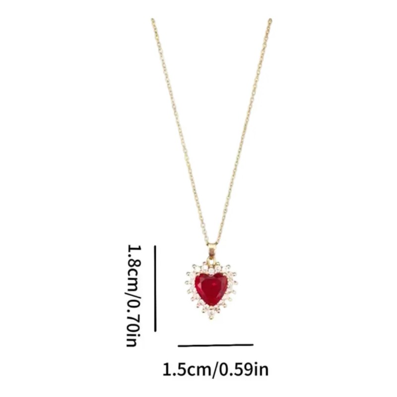 Collar En Forma De Corazón Con Relieve Rojo Moonberry De