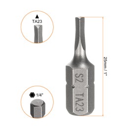 HARFINGTON 5pcs Magnetic Triangle Screwdriver Bit TA23 1/4" Hex Shank 1" (25mm) Long Magnetic S2 Steel Industrial Grade Screw Driver Bit Triangular Head Electric Drill Bits