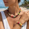 Gmai Chunky Bead Necklace and Bracelet Set for Women Boho